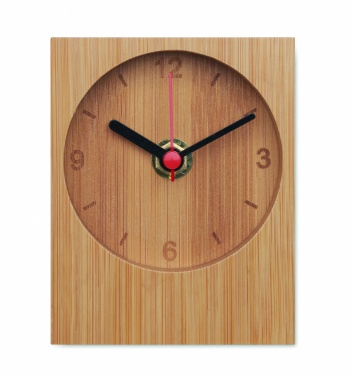 Logo trade business gift photo of: Bamboo table clock